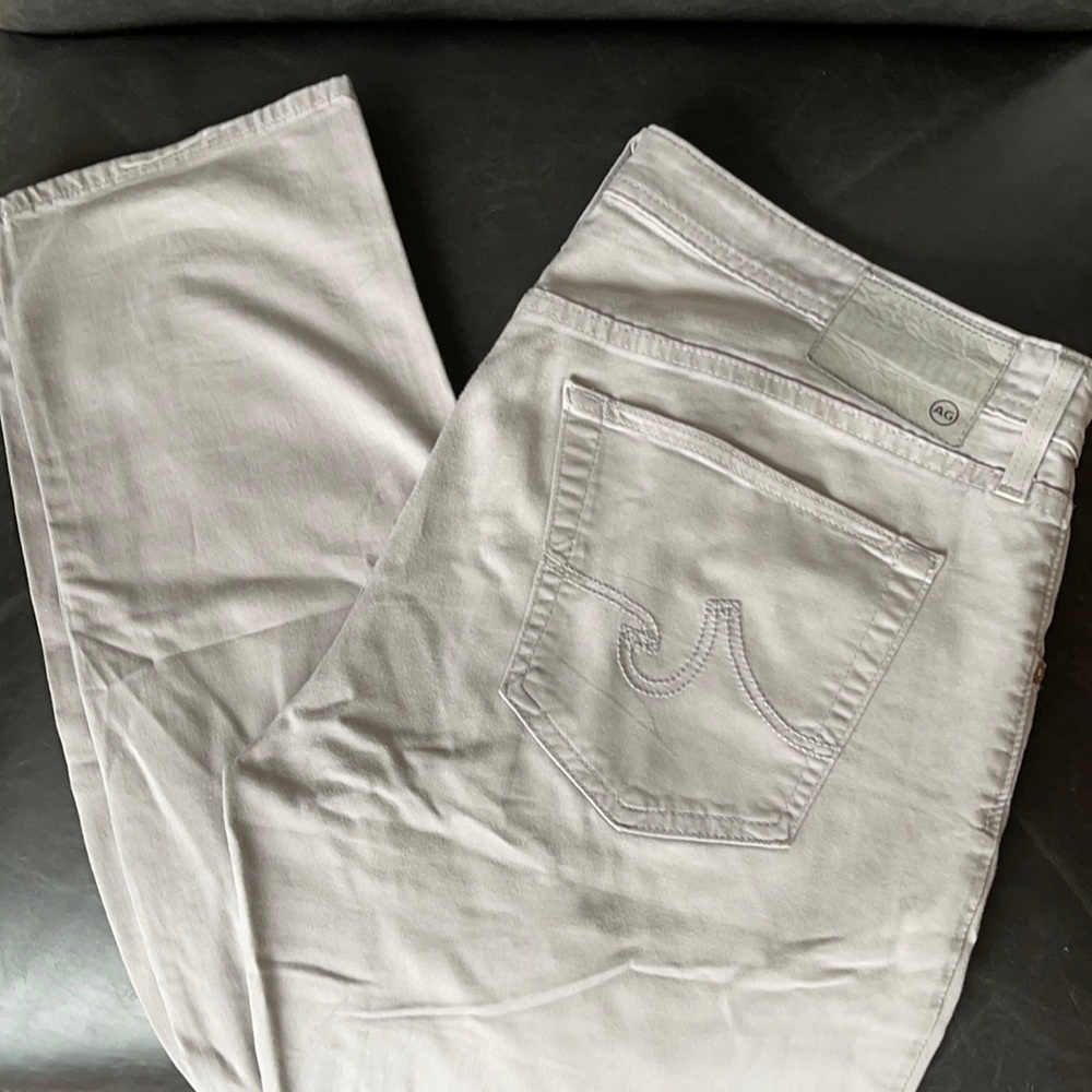 AG light gray matchbox slim straight chinos 34x34